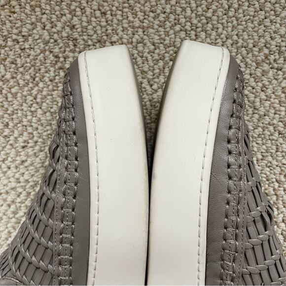 Vince Stafford Platform Sneakers Loafers Leather Slip On Woven Women’s 8.5 Gray - Picture 12 of 17